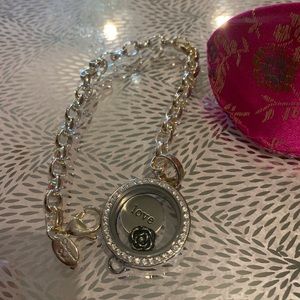 origami owl bracelet including two charms